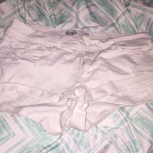 Abercrombie & Fitch White Denim Shorts